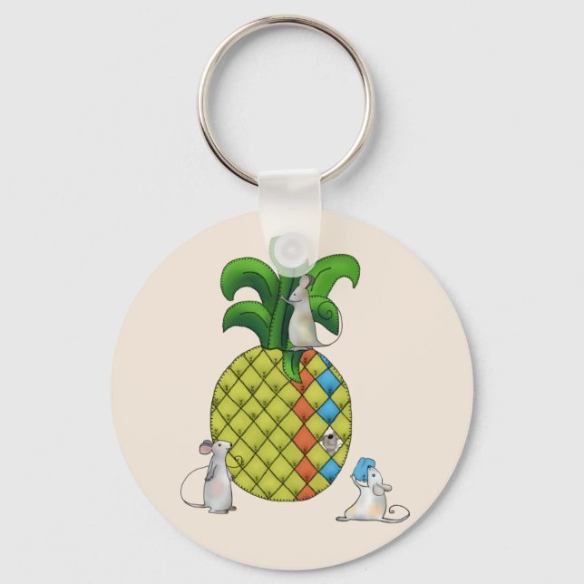 Mäuse nähen Ananas Nyckelring (Framsida)