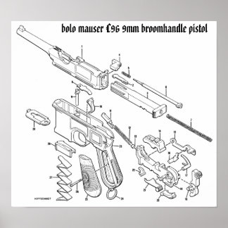 Mauser C96 9 mm broomhandle poster