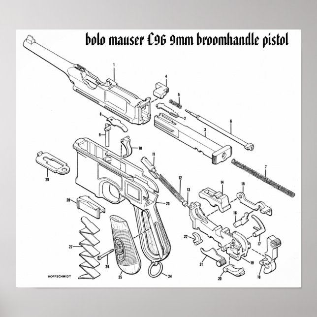 Mauser C96 9 mm broomhandle poster (Framsidan)
