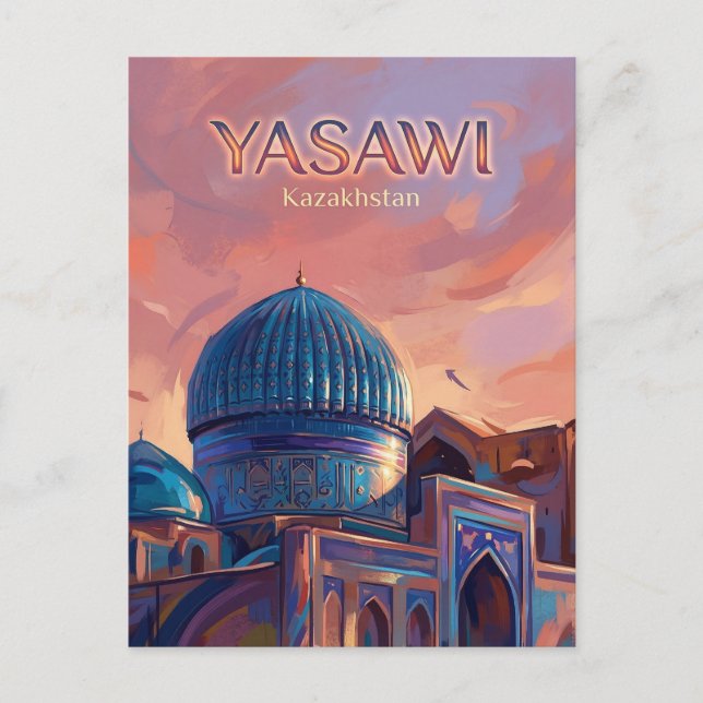 Mausoleet för Khoja Ahmed Yasawi Kazakstan Vykort (Framsida)