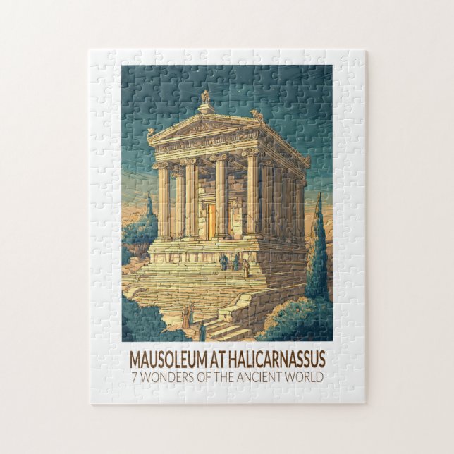 Mausoleet i Halikarnassos 7 underverk i världen Pussel (Vertikal)