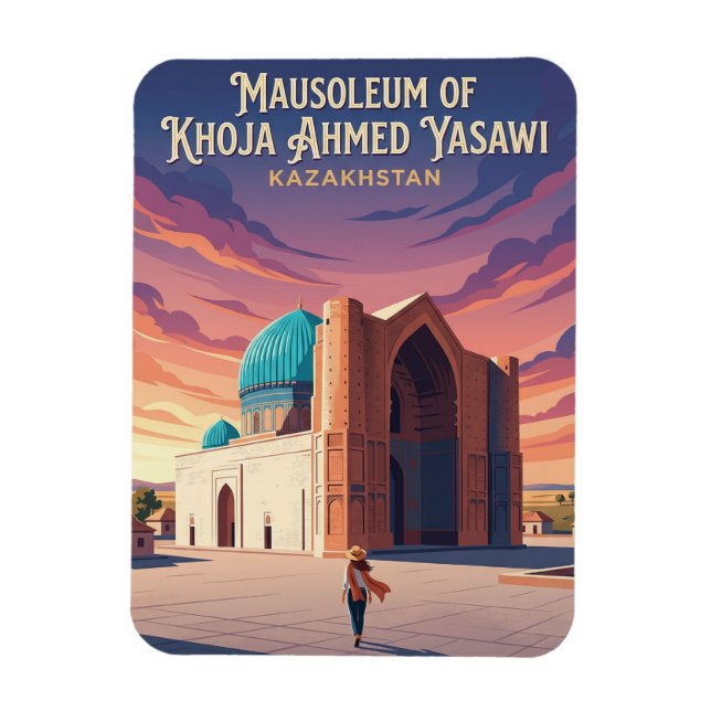 Mausoleet över Khoja Ahmed Yasawi Kazakstan Magnet (Vertikal)