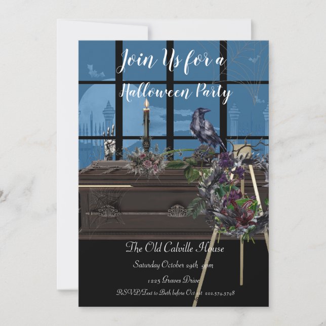 Mausoleum Halloween fest Inbjudningar (Framsida)