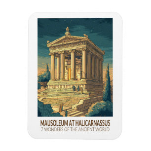 Mausoleum i Halikarnassos 7 underverk Magnet