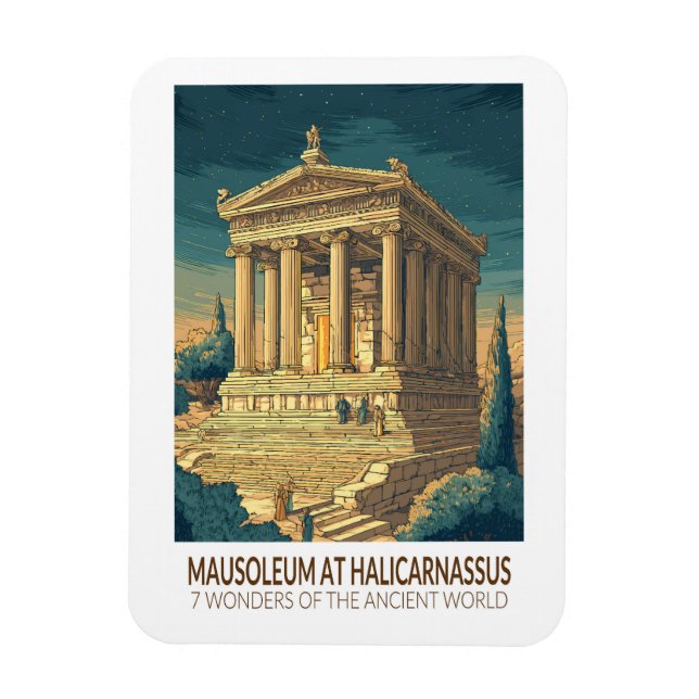 Mausoleum i Halikarnassos 7 underverk Magnet (Vertikal)