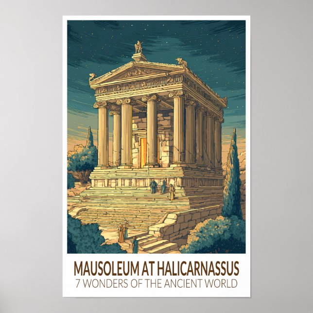 Mausoleum i Halikarnassos 7 underverk Poster (Framsidan)