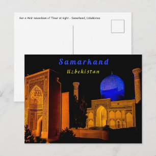 Mausoleum of Amir Timur - Samarkand, Uzbekistan Vykort