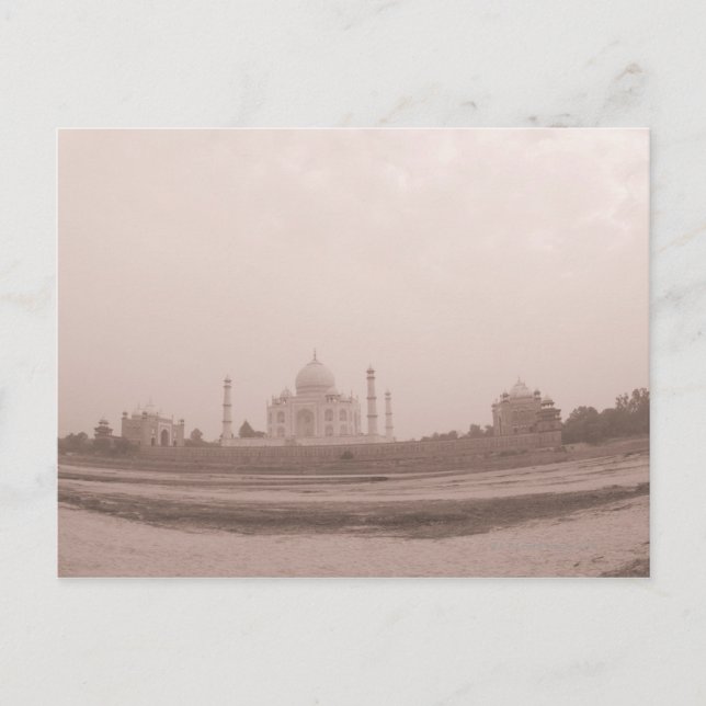 "Mausoleum vid floderna Taj Mahal, Agra, Vykort (Framsida)
