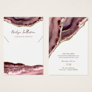 Mauve agate necklace visning Card Visitkort