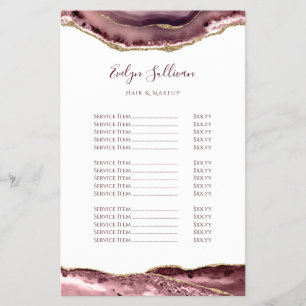 Mauve agate pris list fluer flygblad