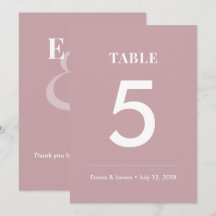 Mauve Ampersand Bröllop | Modern Bordnummer