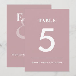 Mauve Ampersand Bröllop | Modern Bordnummer Inbjudningar