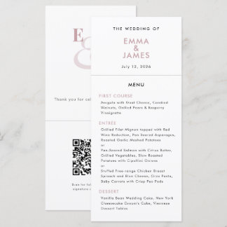 Mauve Ampersand Bröllop | QR-kod | Elegant Meny