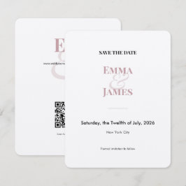 Mauve Ampersand Save the Date | Bröllopskort Spara Datumet