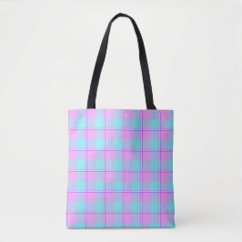 Mauve and Coastal Mist Plaid Tygkasse
