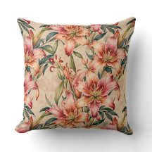 Mauve and Copper Lilies on Tan