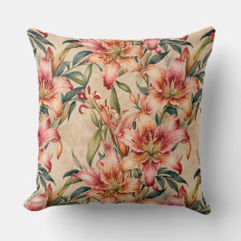 Mauve and Copper Lilies on Tan Kudde