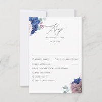 Mauve and Navy Blue Blommigt Bröllop OSA