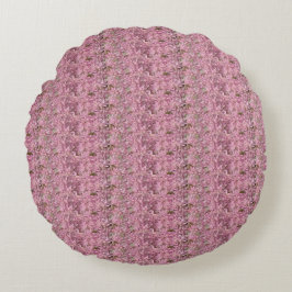 Mauve and White accent Pillow Rund Kudde