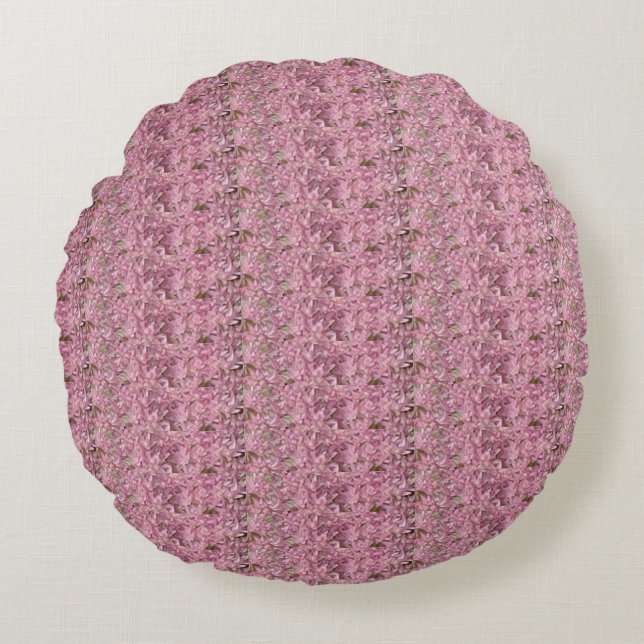 Mauve and White accent Pillow Rund Kudde (Framsidan)