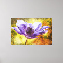 Mauve Anemone Flower Acrylic Painting