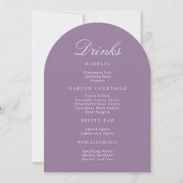 Mauve Arch Wedding Drinks Menu Card Inbjudningar