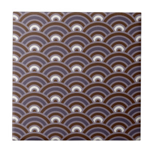 Mauve art décokammussla för purpurfärgad plommo kakelplatta