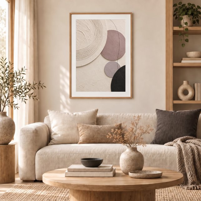 Mauve Balance | Minimal Abstract Plaster Art Print Poster (Skapare uppladdad)