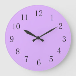 Mauve Blek Lila Solid Färg Stor Klocka