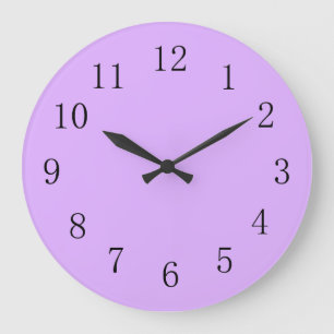Mauve Blek Lila Solid Färg Stor Klocka