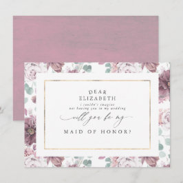 Mauve Blommigt Bridesmaid Maid of honor Frieri Inbjudningar