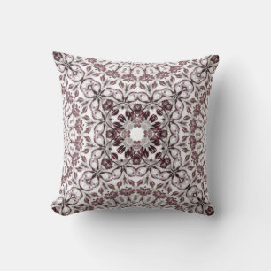 Mauve Blommigt Geometric Kudde