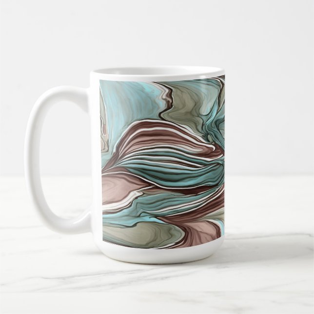 Mauve Blue Aqua Swirling Mugg (Vänster)