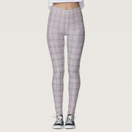 Mauve Blue Grid Checks I Leggings