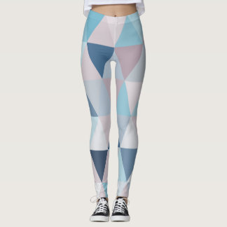 Mauve Blue Triangles A Leggings