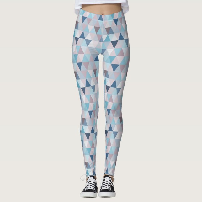 Mauve Blue Triangles C Leggings (Framsida)