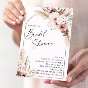 Mauve Boho Blommigt Möhippa Inbjudningar