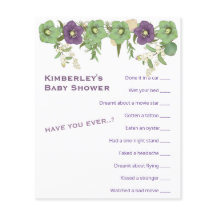 Mauve Boho Blommigt Wierdest Game Shower Activity