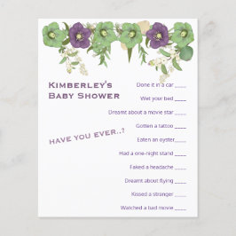 Mauve Boho Blommigt Wierdest Game Shower Activity