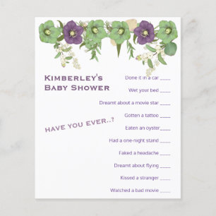 Mauve Boho Blommigt Wierdest Game Shower Activity