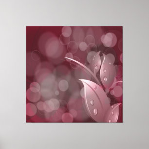Mauve Bokeh Lövs Wrapped Canvas