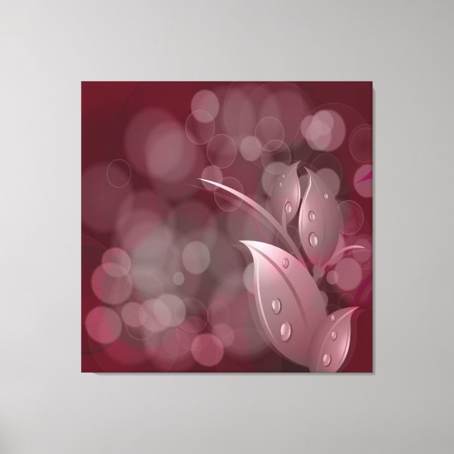 Mauve Bokeh Lövs Wrapped Canvas (Framsida)