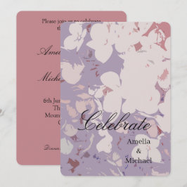 Mauve botanisk bröllop inbjudningar