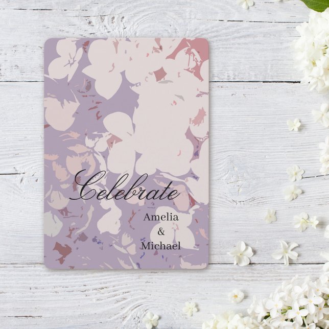 Mauve botanisk bröllop inbjudningar (Skapare uppladdad)