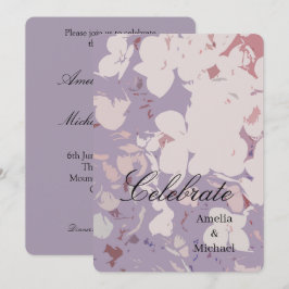 Mauve botanisk bröllop inbjudningar