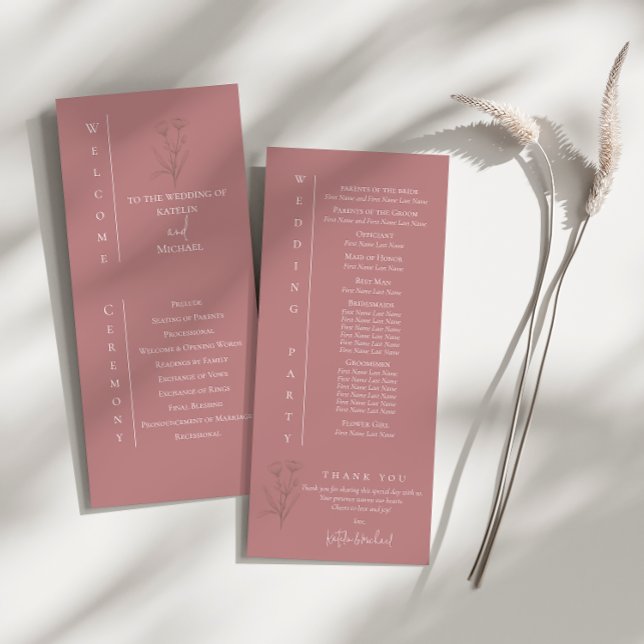 Mauve Bröllop Ceremony-programmet (Skapare uppladdad)