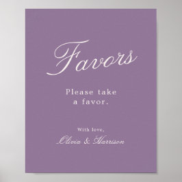 Mauve Calligraphy Wedding Favor Sign Poster