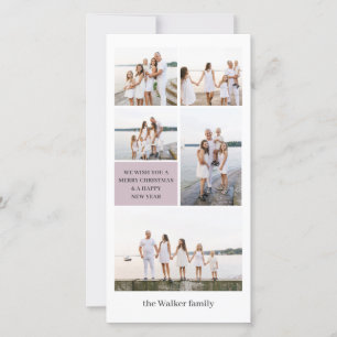 Mauve Chic Modern Neutralt 5 Photo Elegant Julkort