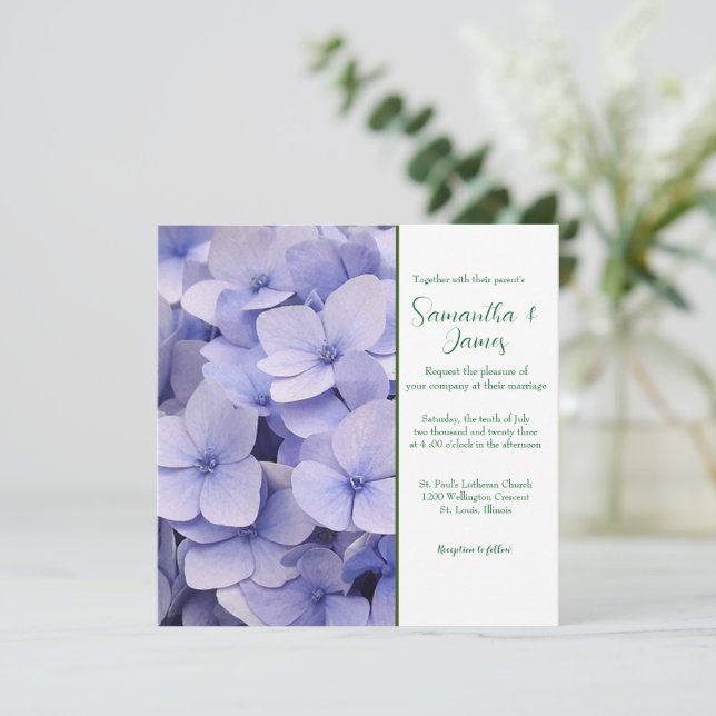Mauve Chrysanthemum bröllopsinbjudan Inbjudningar (Stående Fram)