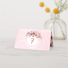 Mauve Coral Blommigt Bröllop Bordsnummer Cards Placeringskort